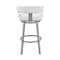 Armen Living Lorin 26" Counter Height Swivel Bar Stool in Silver Finish with White Faux Leather LCLRBASLWH26 - alternate 4